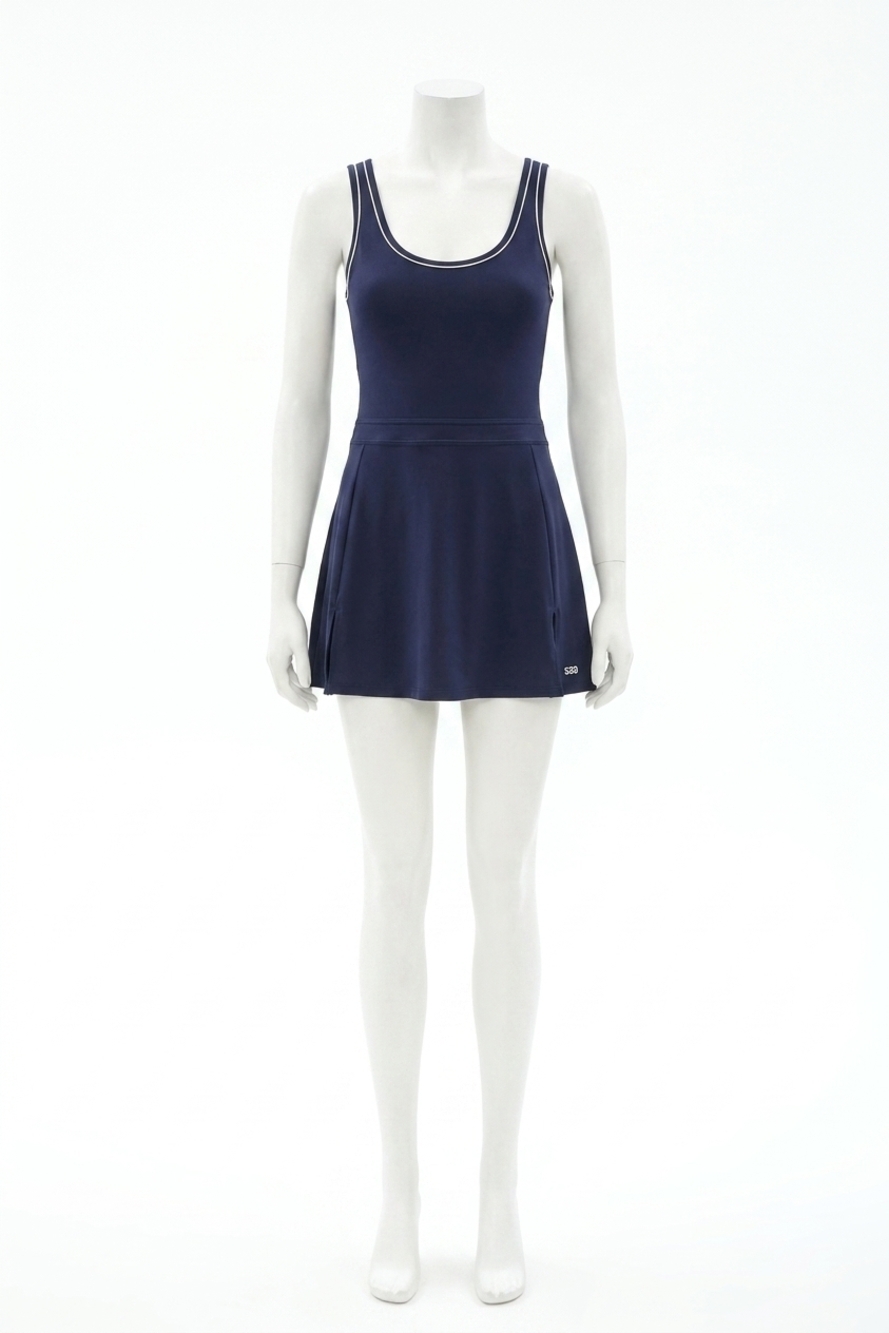 NEW SPLITS59 women's martina rigor color block dress in indigo/spearmint